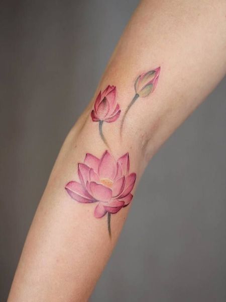 Pink Lotus Flower Tattoo