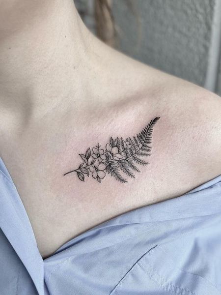 Plant Collarbone Tattoo