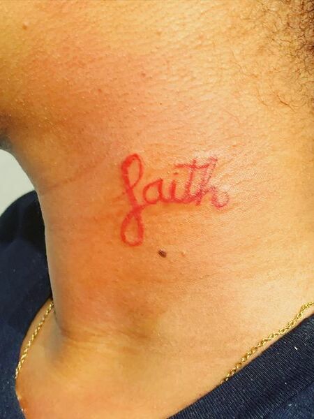 Red Faith Cross Tattoo