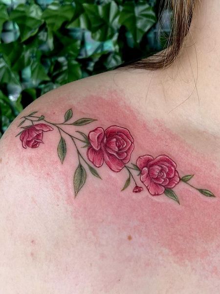 Rose Collarbone Tattoo
