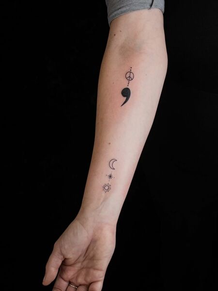 Semicolon Arm Tattoo
