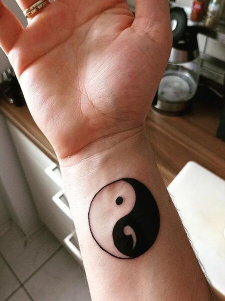 Semicolon Yin Yang Tattoo