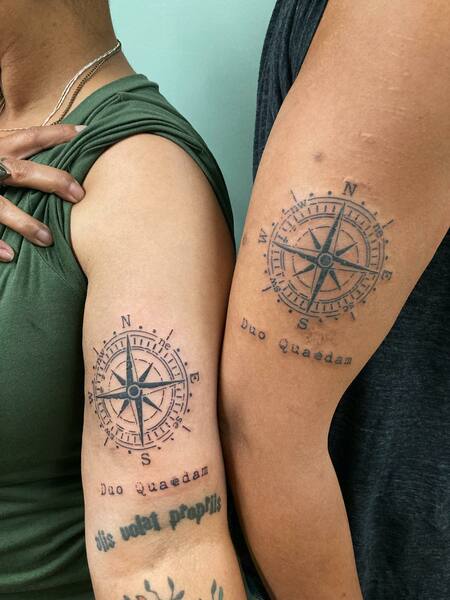 Sibling Compass Tattoos