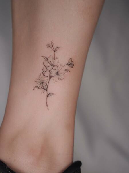 Simple Cherry Blossom Tattoo