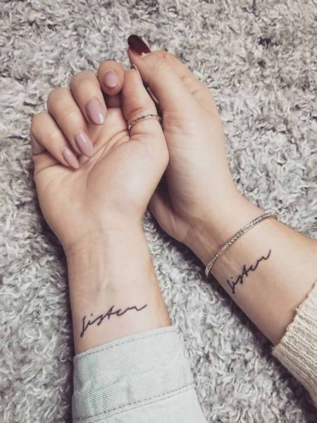 Simple Matching Sister Tattoo