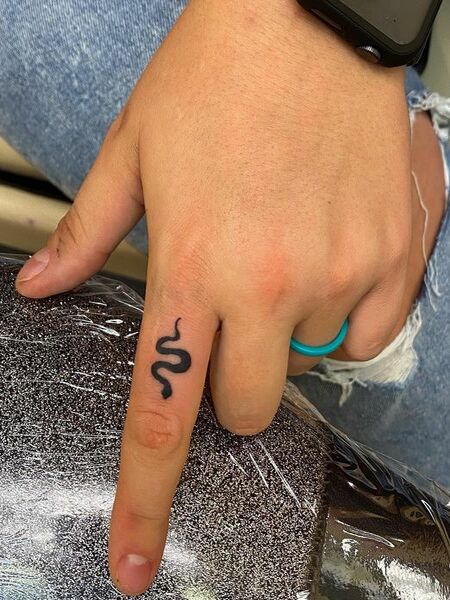 Snake Finger Tattoo