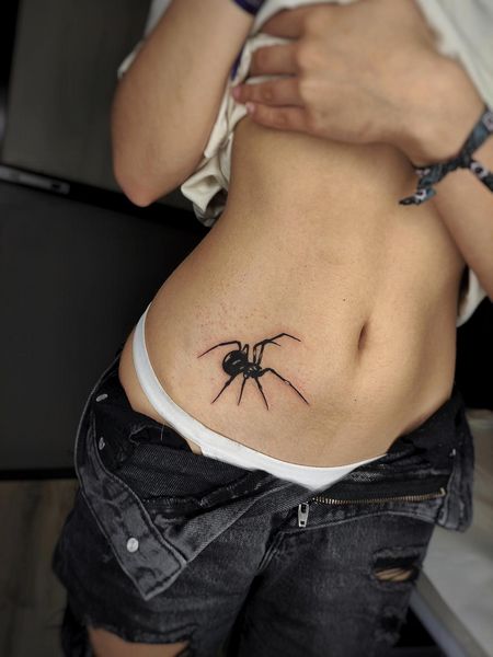 Spider Belly Tattoo