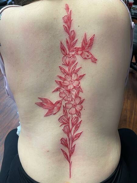 Spine Red Tattoo