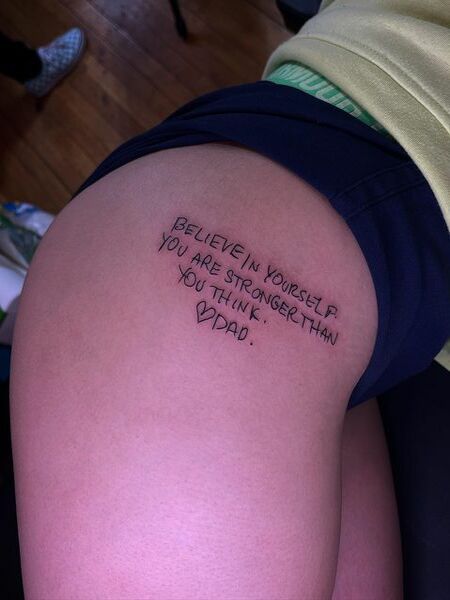 Thigh Quote Tattoo