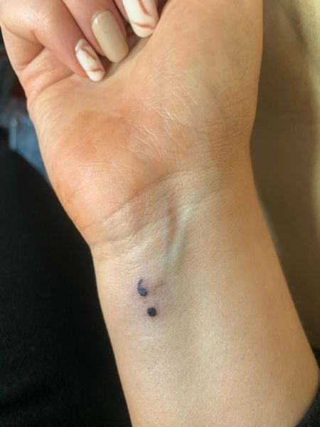 Tiny Semicolon Tattoo