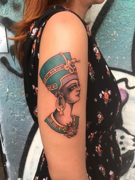Traditional Nefertiti Tattoo