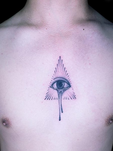 All Seeing Eye Chest Tattoo