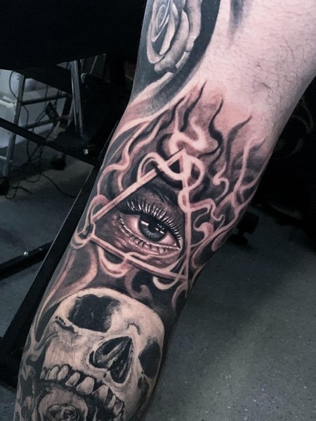 All Seeing Eye Skull Tattoo