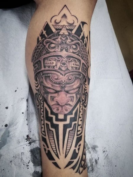 Aztec Tribal Tattoo