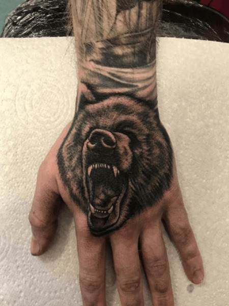 Bear Hand Tattoo