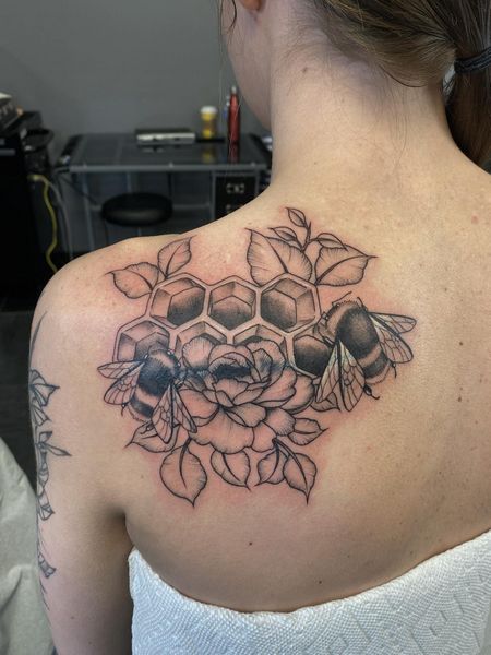 Bee Tattoo On Back
