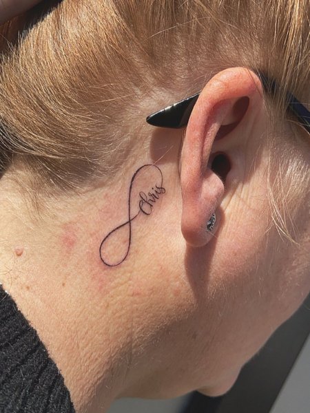 Behind The Ear Infinity Tattoo