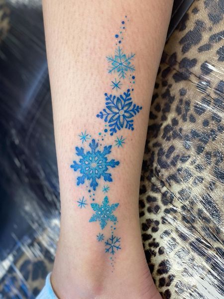 Blue Snowflake Tattoo