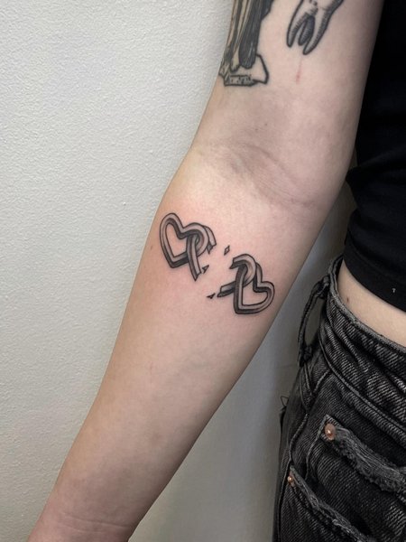 Broken Heart Tattoo On Arm