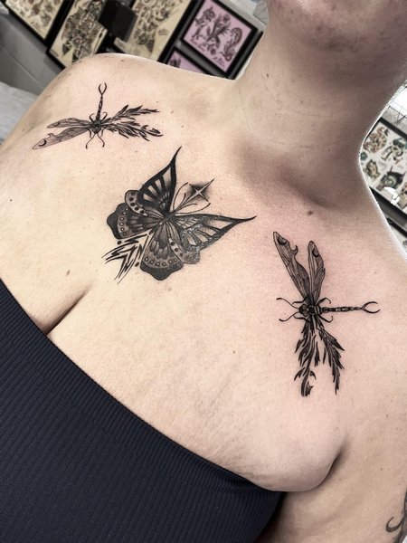 Butterfly And Dragonfly Tattoo