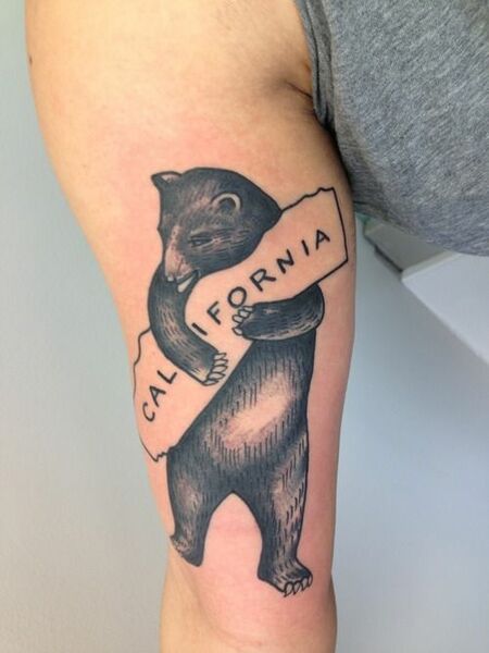 California Bear Tattoo