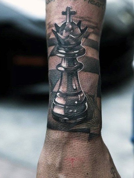 Chess Black and White color Tattoo