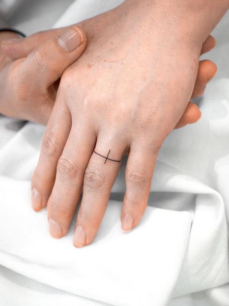 Cross Ring Tattoo
