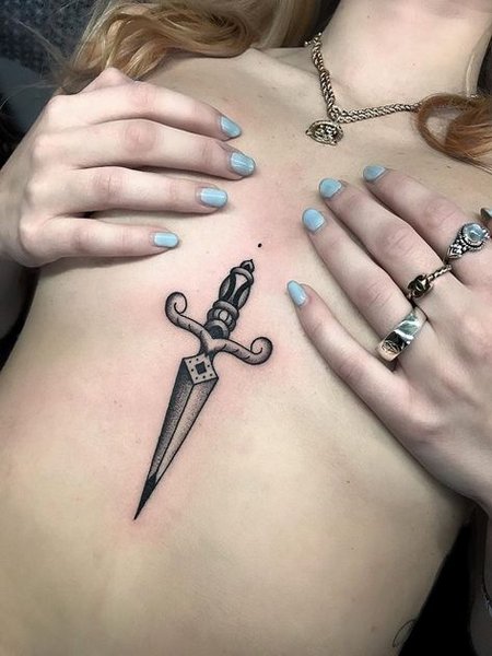 Dagger Sternum Tattoo