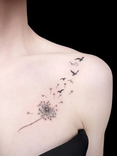 Dandelion Bird Tattoo