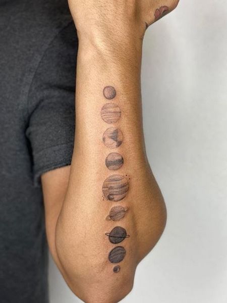 Detailed Planets Tattoo