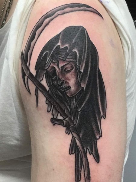 Female Grim Reaper Tattoo
