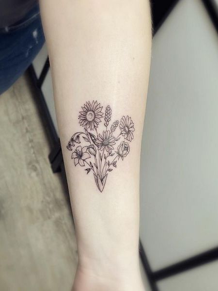 Feminine Bouquet Tattoo