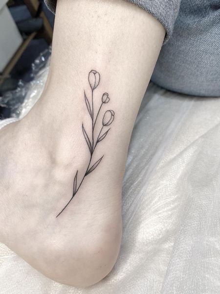 Fine Line Ankle Tattoo