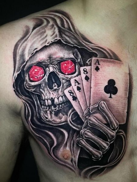 Grim Reaper Tattoo On Chest