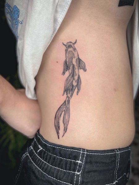 Koi Fish Rib Tattoo