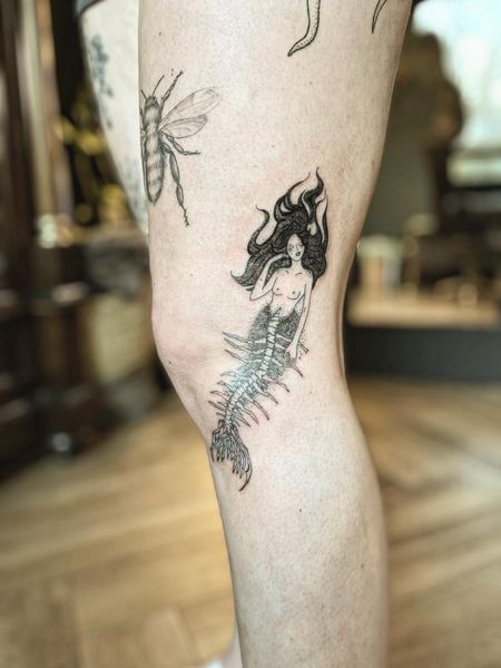 Leg mermaid tattoo