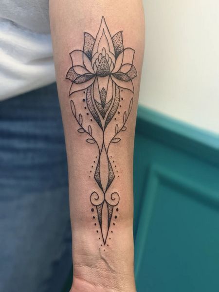 Lotus Flower Forearm Tattoos