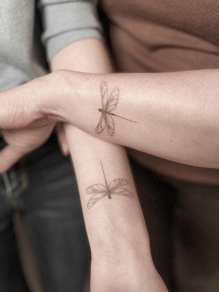 Matching Dragonfly Tattoo