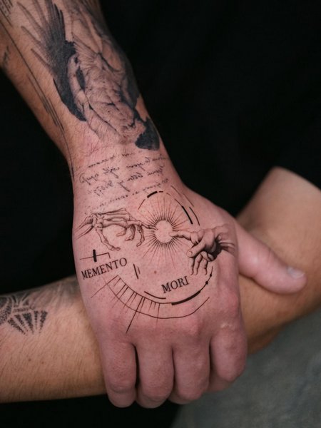 Memento Mori Tattoo On Hand