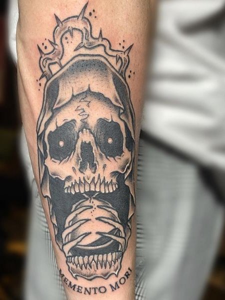 Memento Mori Tattoo With Skull