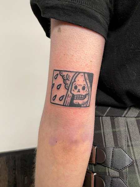 Minimalist Grim Reaper Tattoo