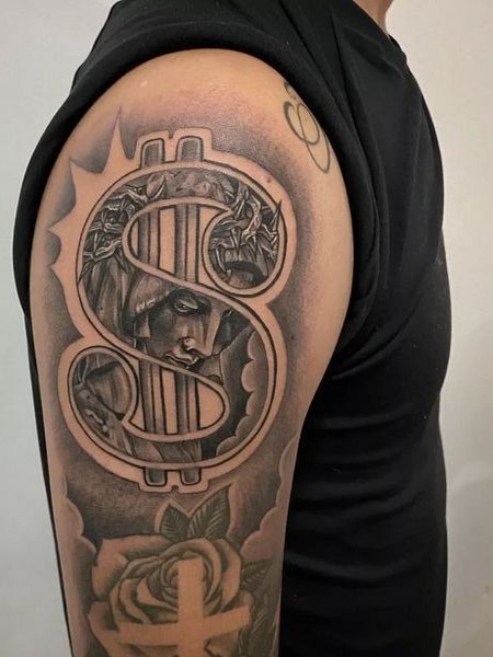Money Shoulder Tattoo