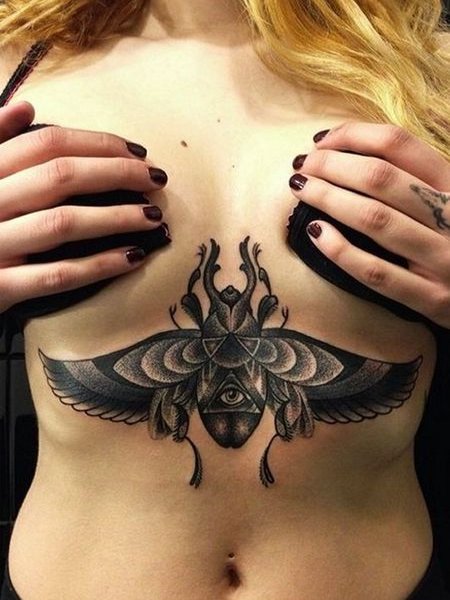 Moth Sternum Tattoo