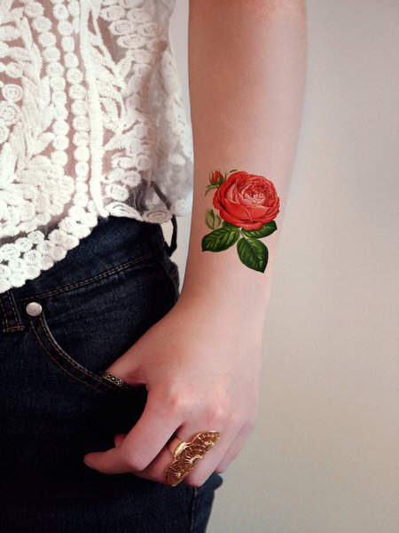 Rose Temporary Tattoo