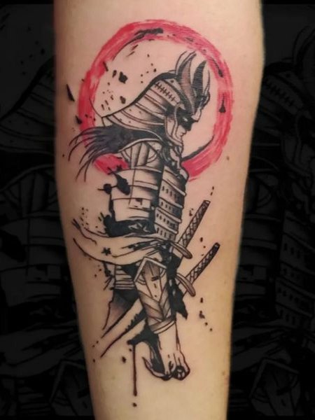 Samurai Trash Polka Tattoo