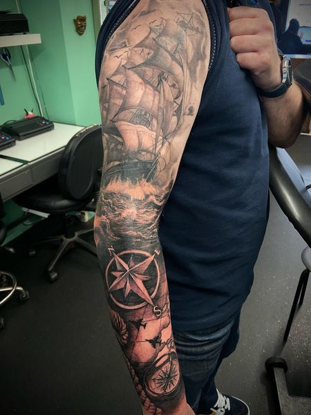 Ship Sleeve Tattoo