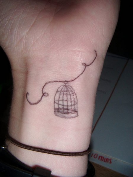 Simple Bird Cage Tattoo