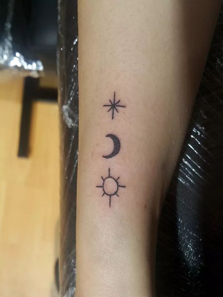 Sun Moon and Star Tattoo