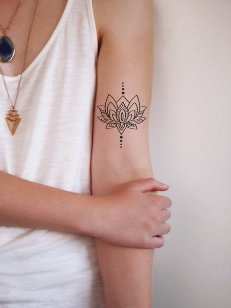 Temporary Lotus Tattoo