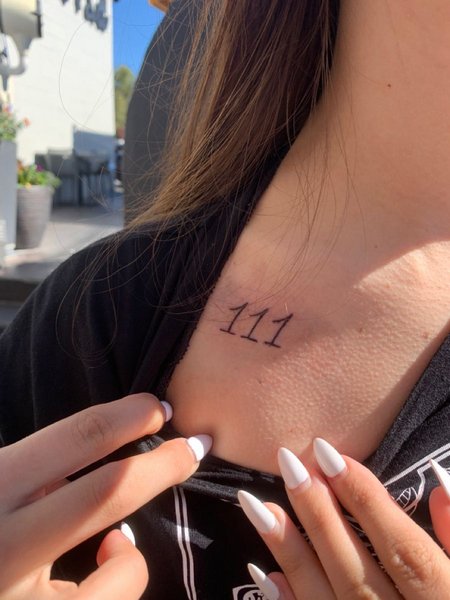 111 Tattoo On Chest